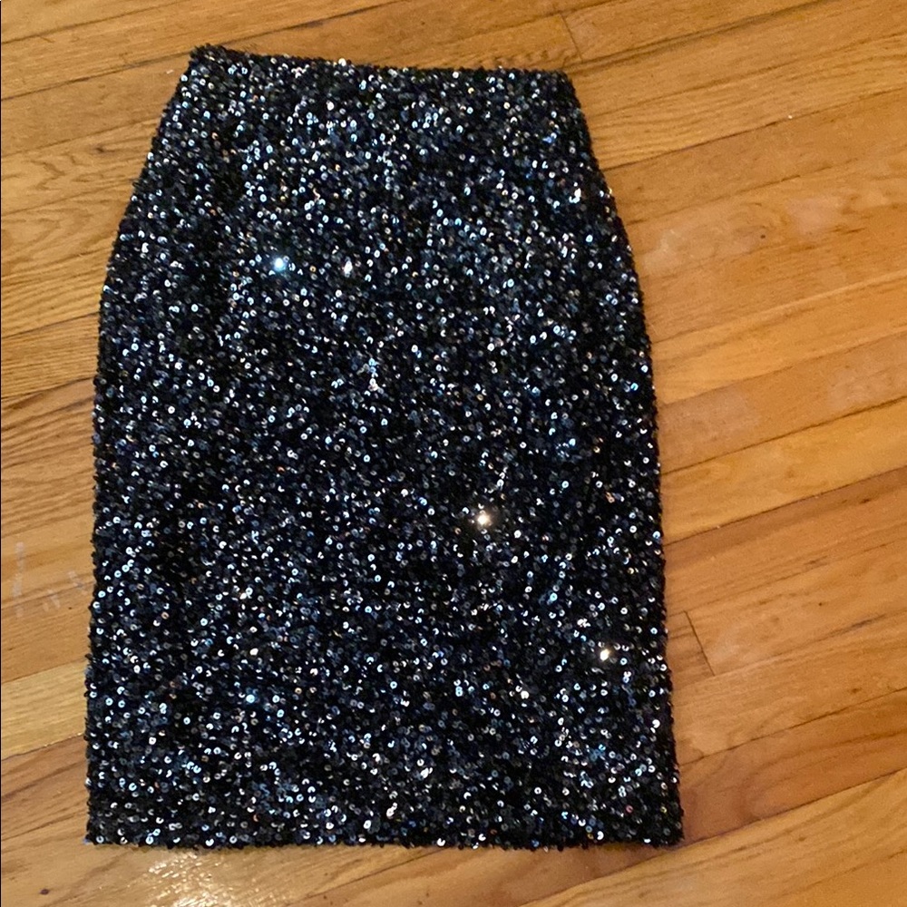 Sequin Black Pencil Skirt